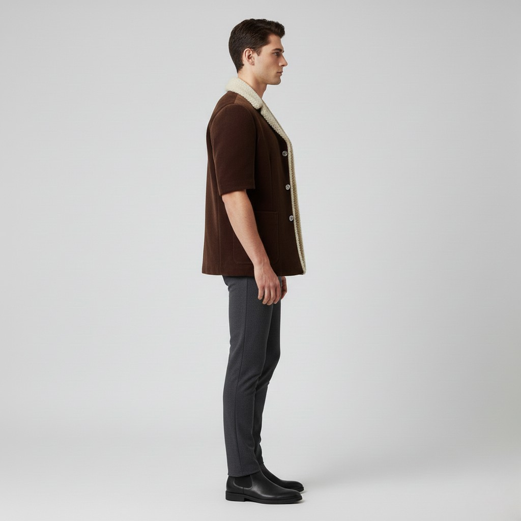 Giacca con bordi in shearling