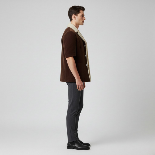 Giacca con bordi in shearling