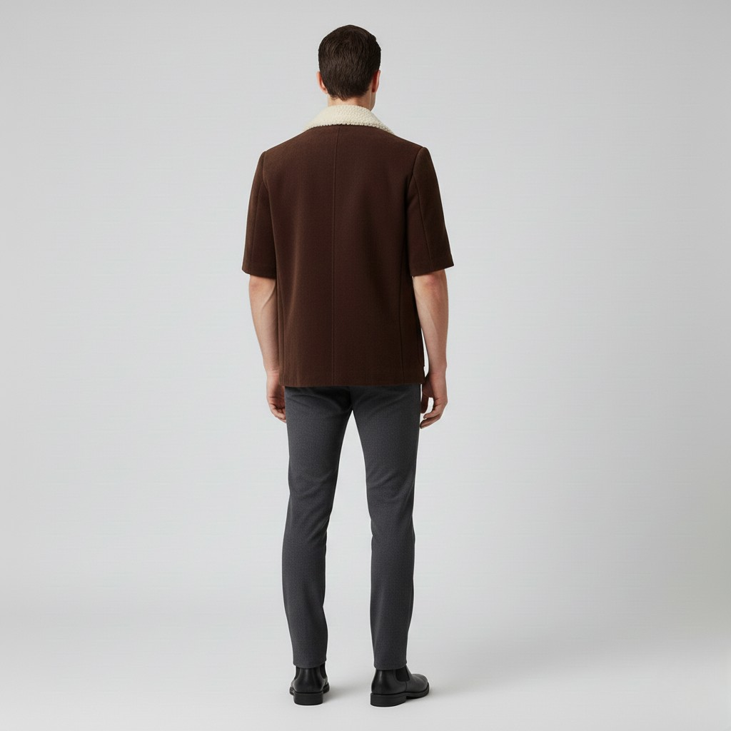 Giacca con bordi in shearling