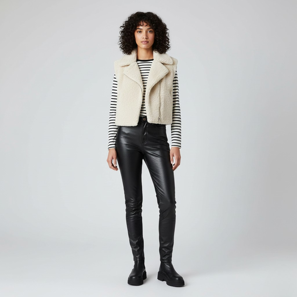 Gilet Moto in shearling