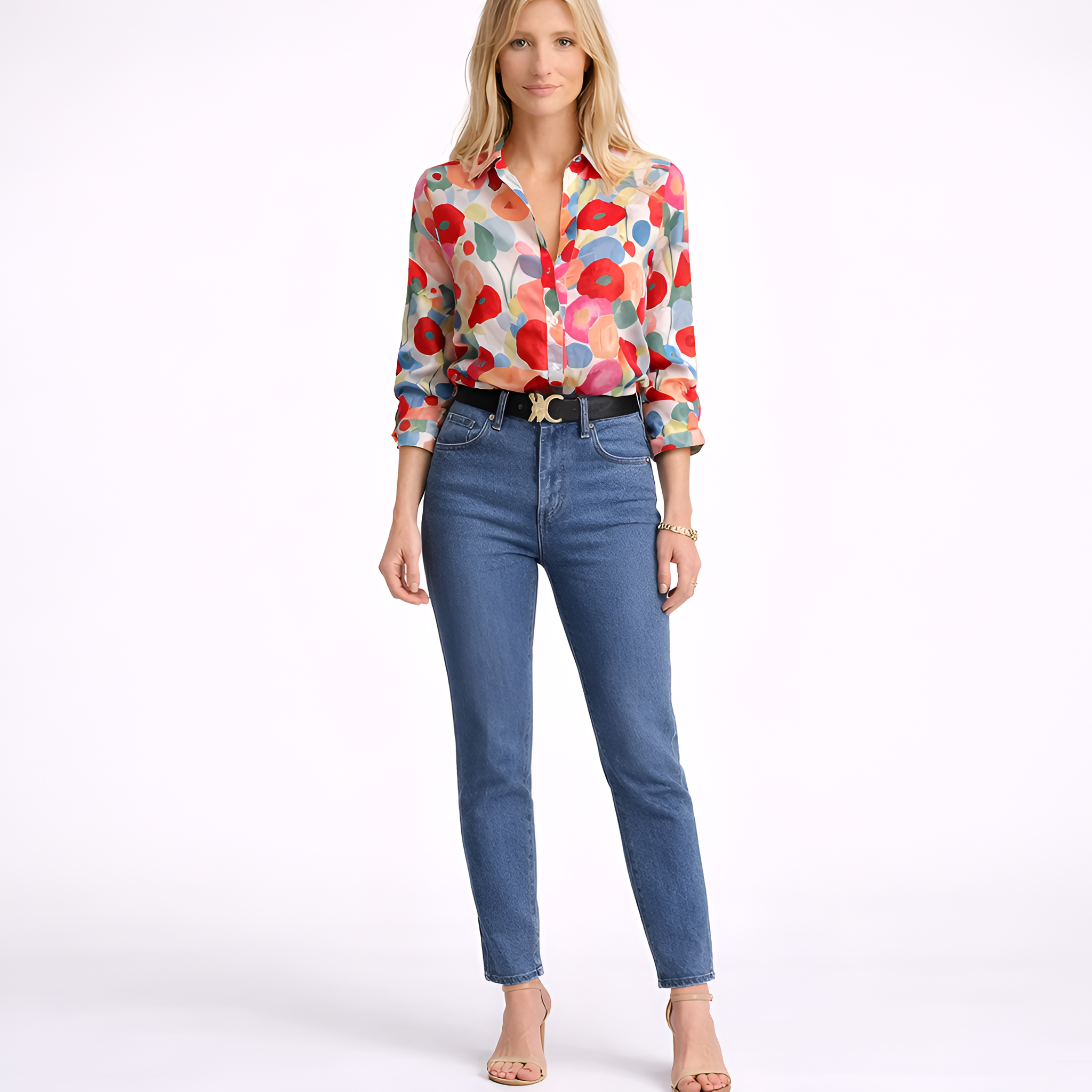 Andrea - Camicia a maniche lunghe con motivi floreali