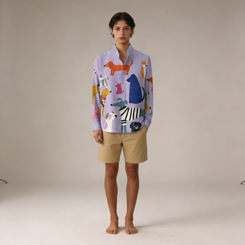 Alesandro - Camicia da uomo in lino a maniche lunghe