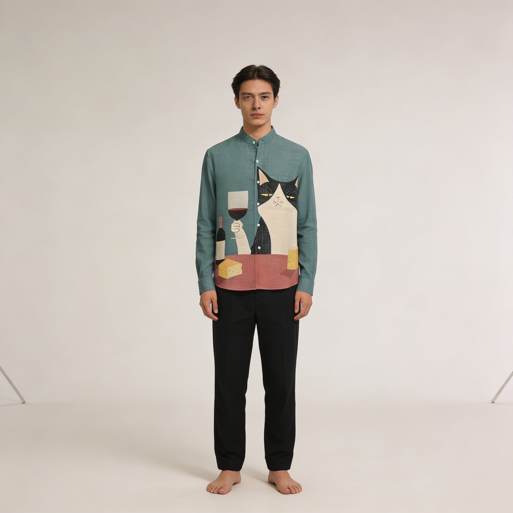 Alesandro - Camicia da uomo in lino a maniche lunghe