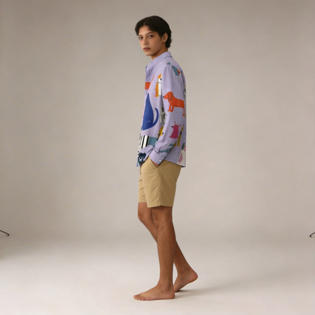 Alesandro - Camicia da uomo in lino a maniche lunghe