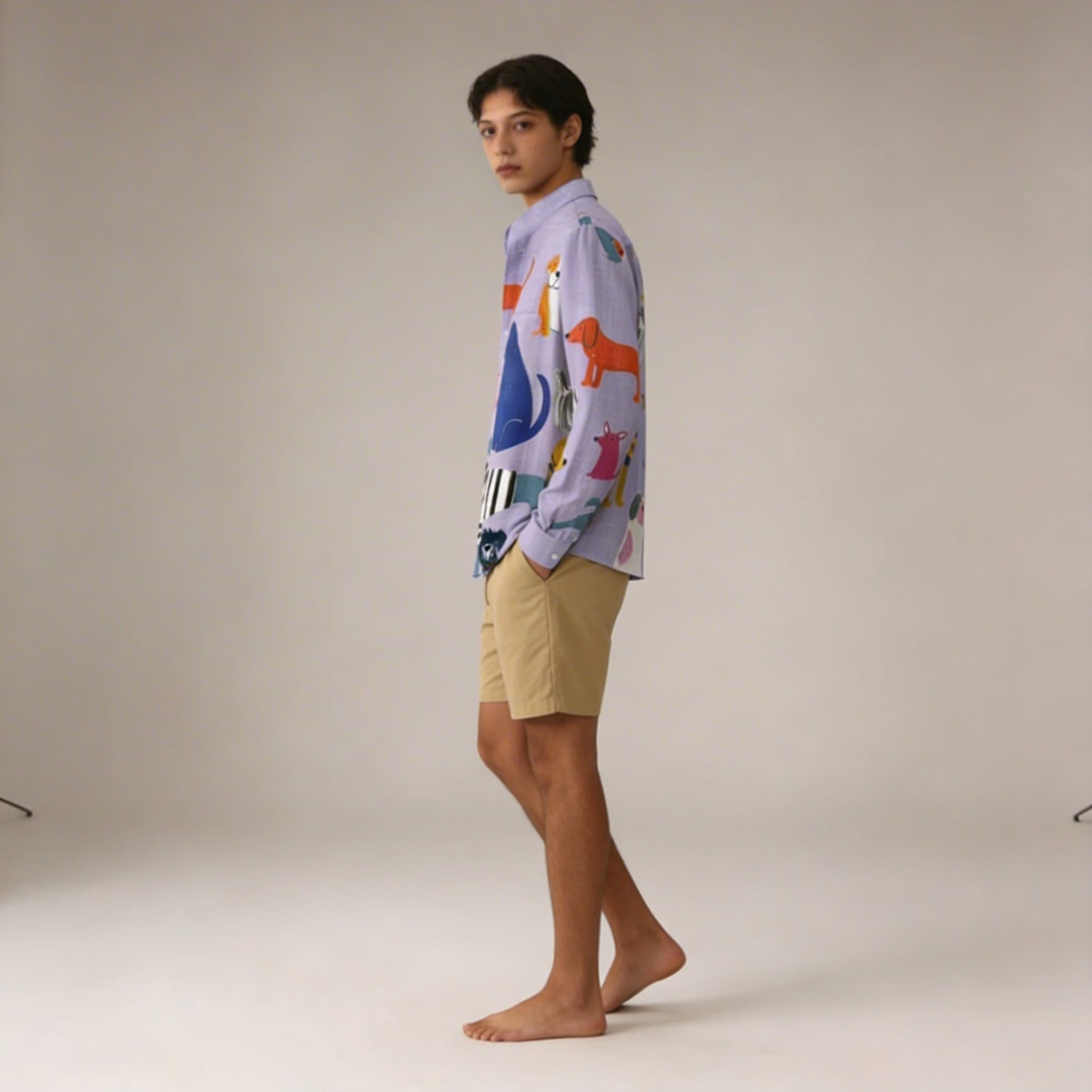 Alesandro - Camicia da uomo in lino a maniche lunghe