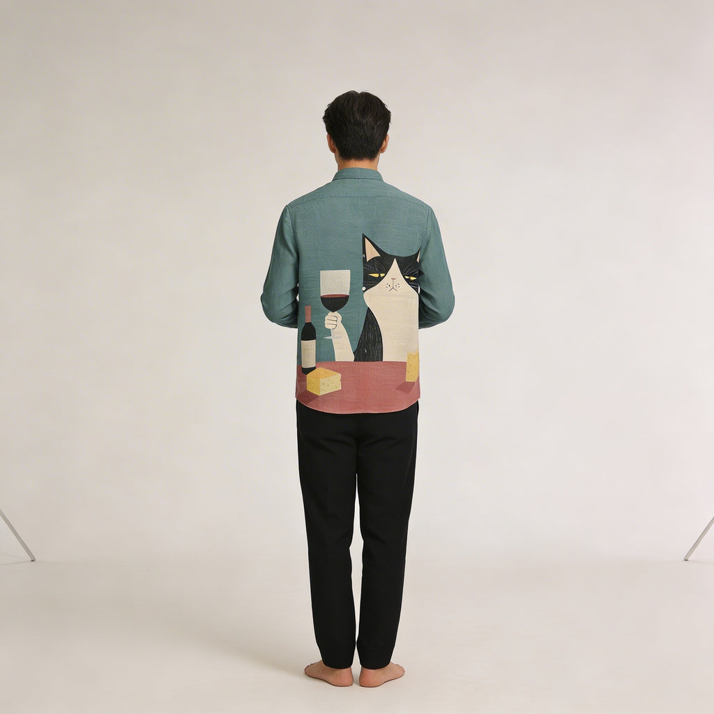 Alesandro - Camicia da uomo in lino a maniche lunghe